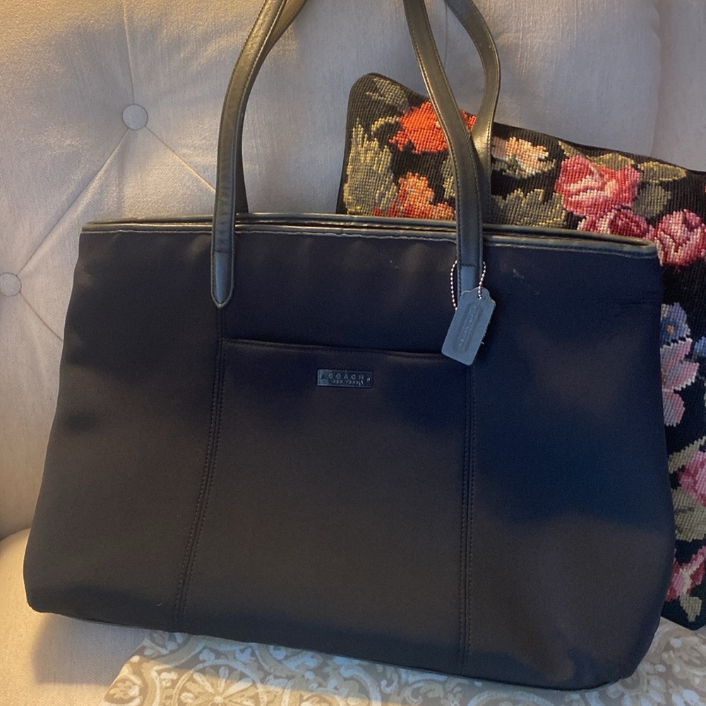 Coach Neoprene and Leather Laptop/Briefcase Shoulder Bag